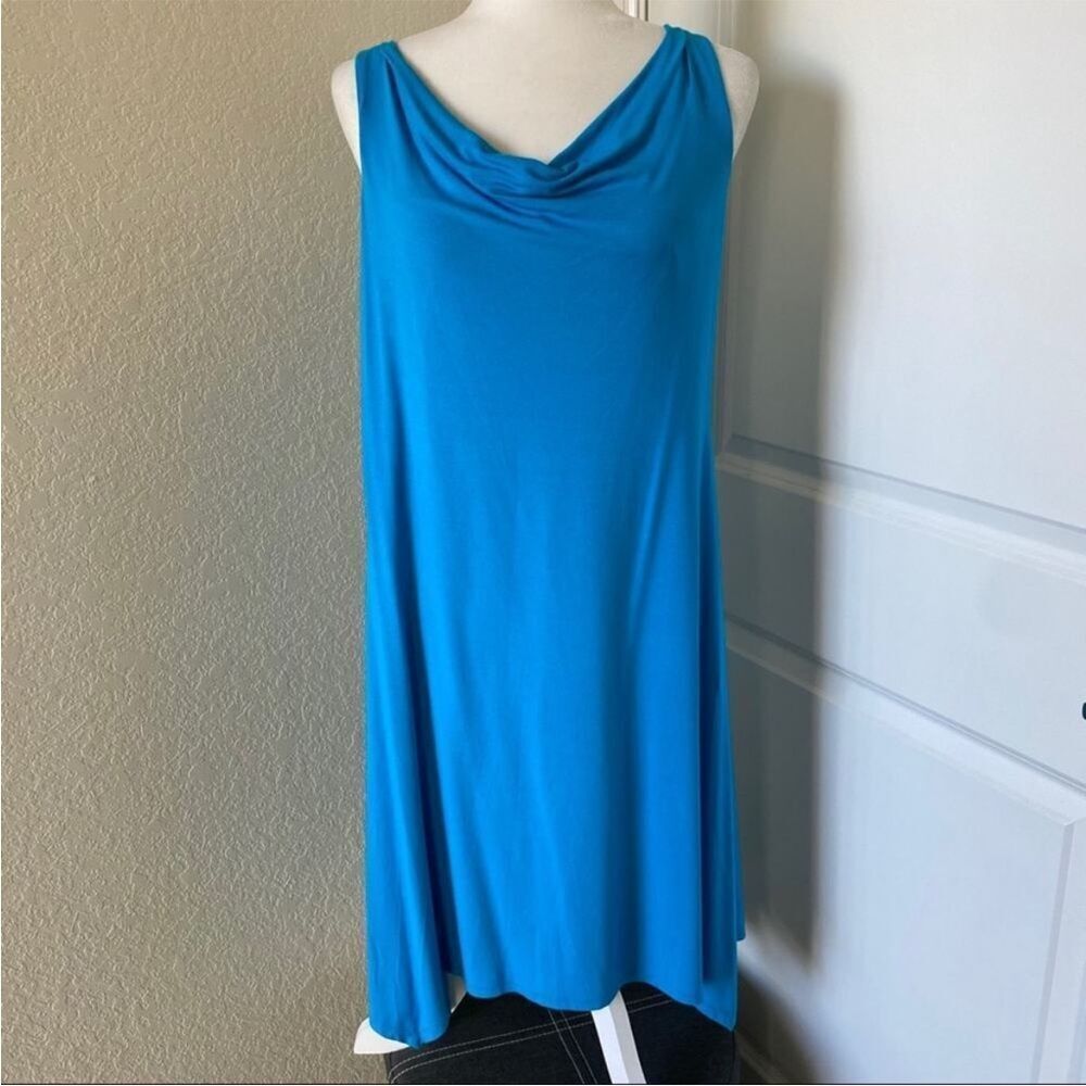 Eileen Fisher Cerulean Blue Midi Sleeveless Dress Xs